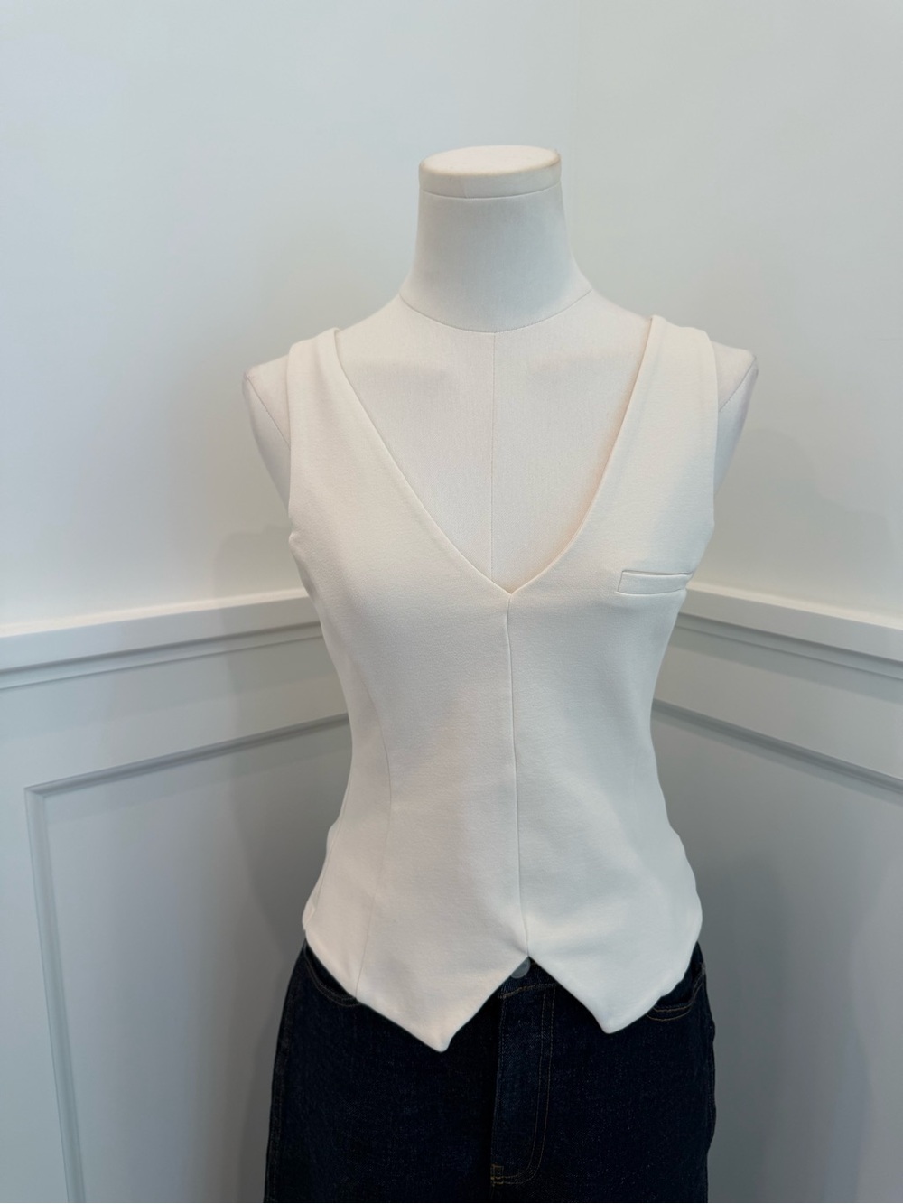 Zara V-Neck Interlock top